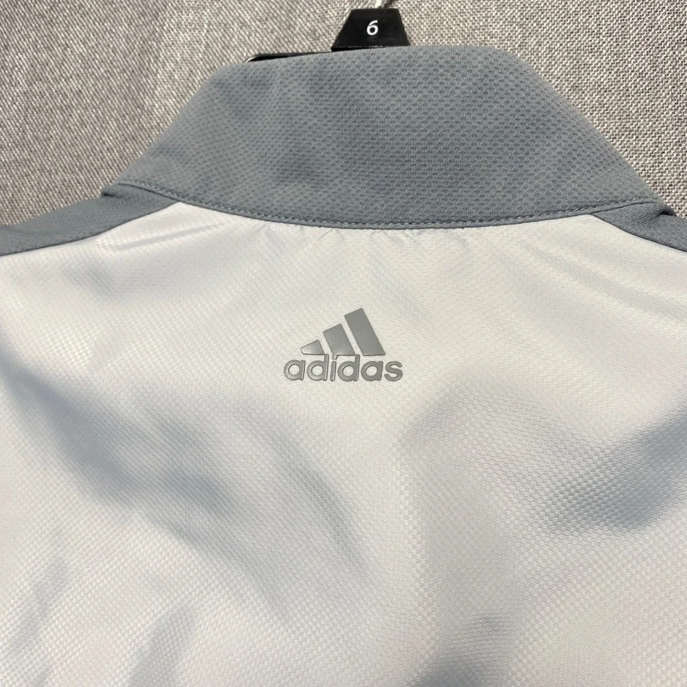 Adidas Golf Mens Quarter Zip Vest White Grey Colorblock Windbreaker Medium